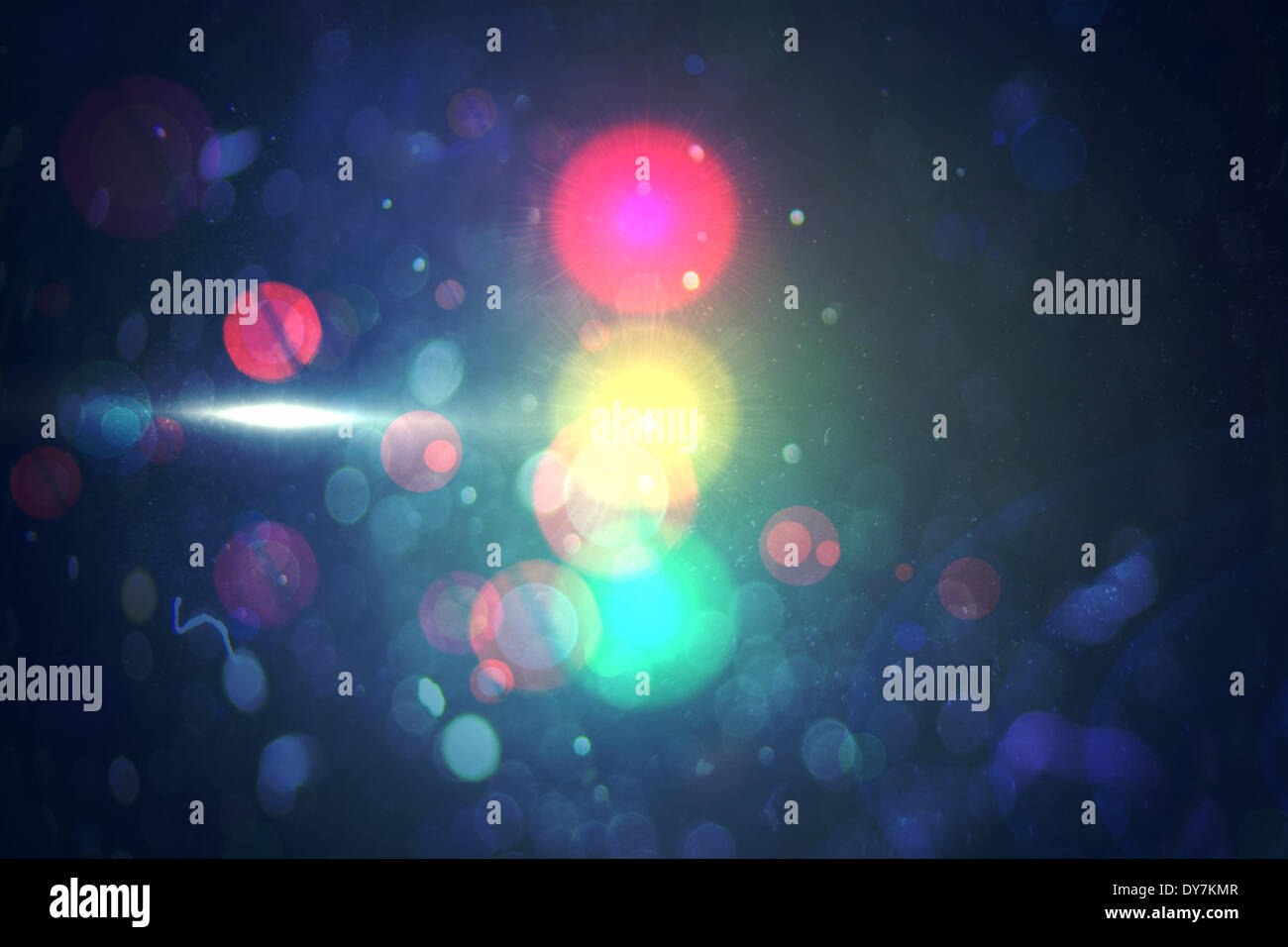 Abstract traffic lights on dark background Stock Photo