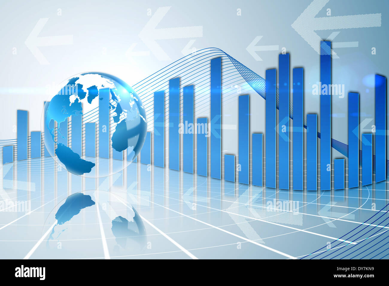Global business graphic in blue Stock Photo
