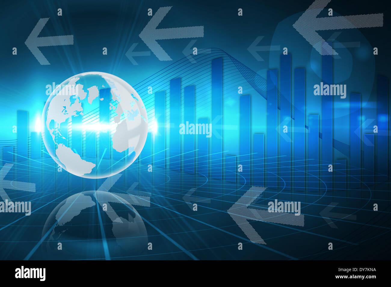 Global business graphic in blue Stock Photo