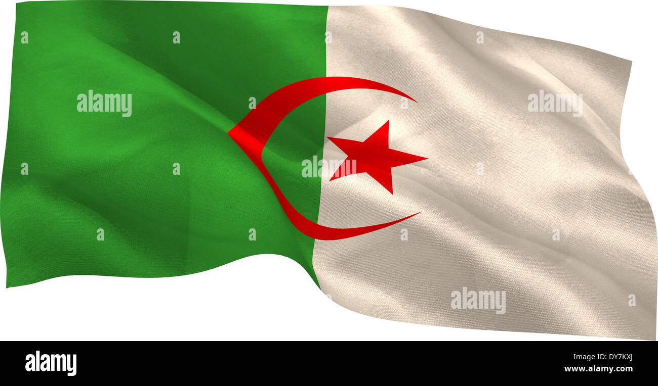 Digitally generated algeria national flag Stock Photo
