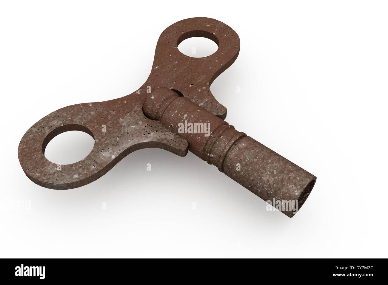 Digitally generated rusty old key Stock Photo