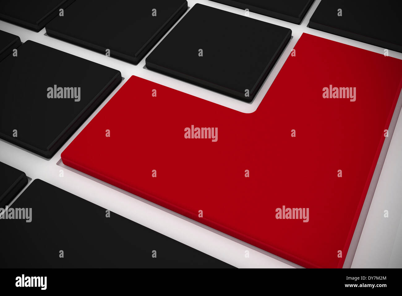 Black keyboard with red key Stock Photo Alamy