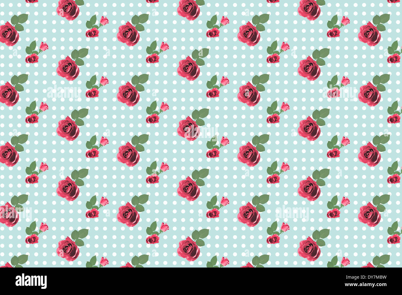 Kitsch floral pattern wallpaper with roses Stock Photo - Alamy