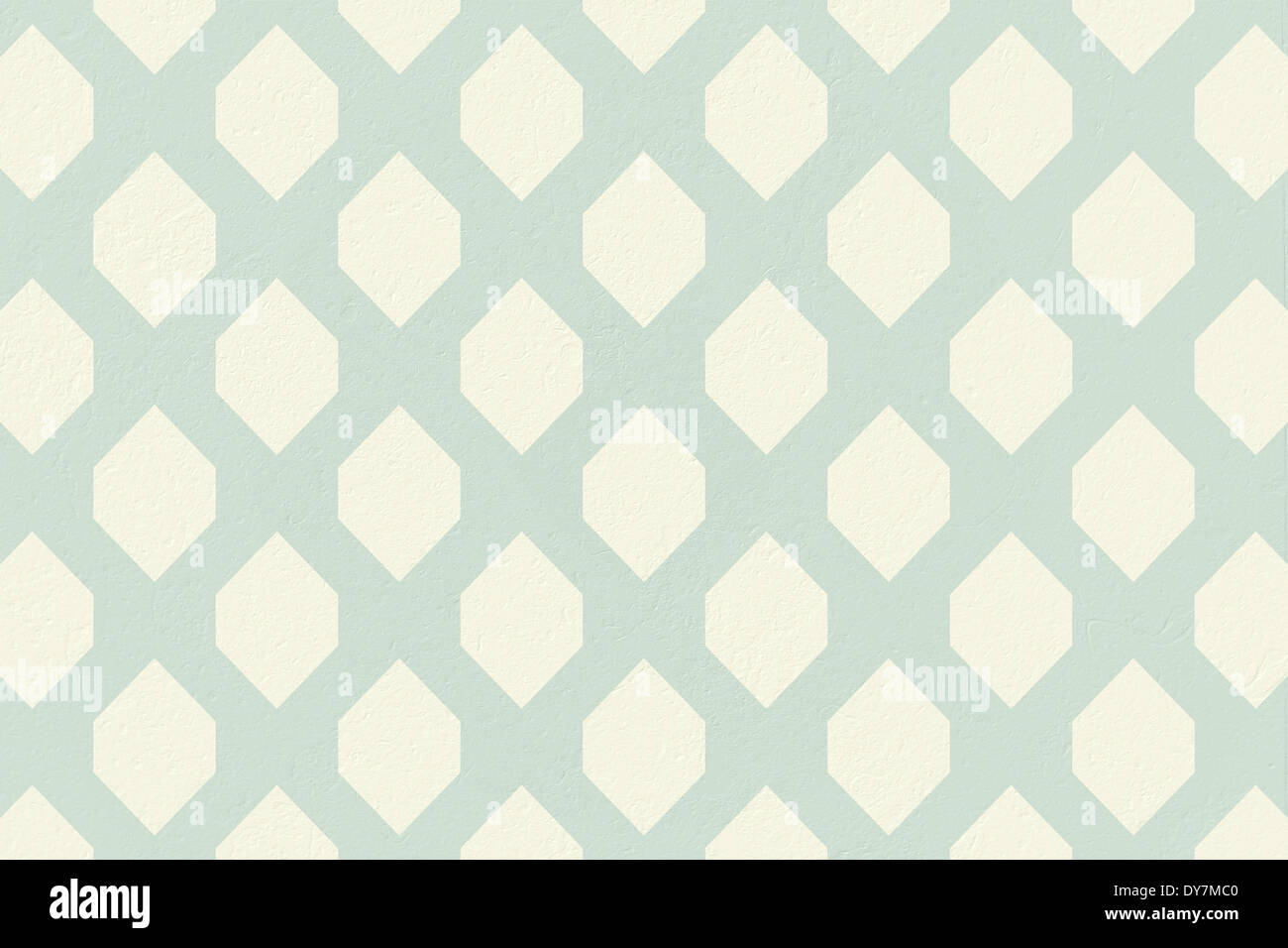 Blue and cream patterned wallpaper Stock Photo