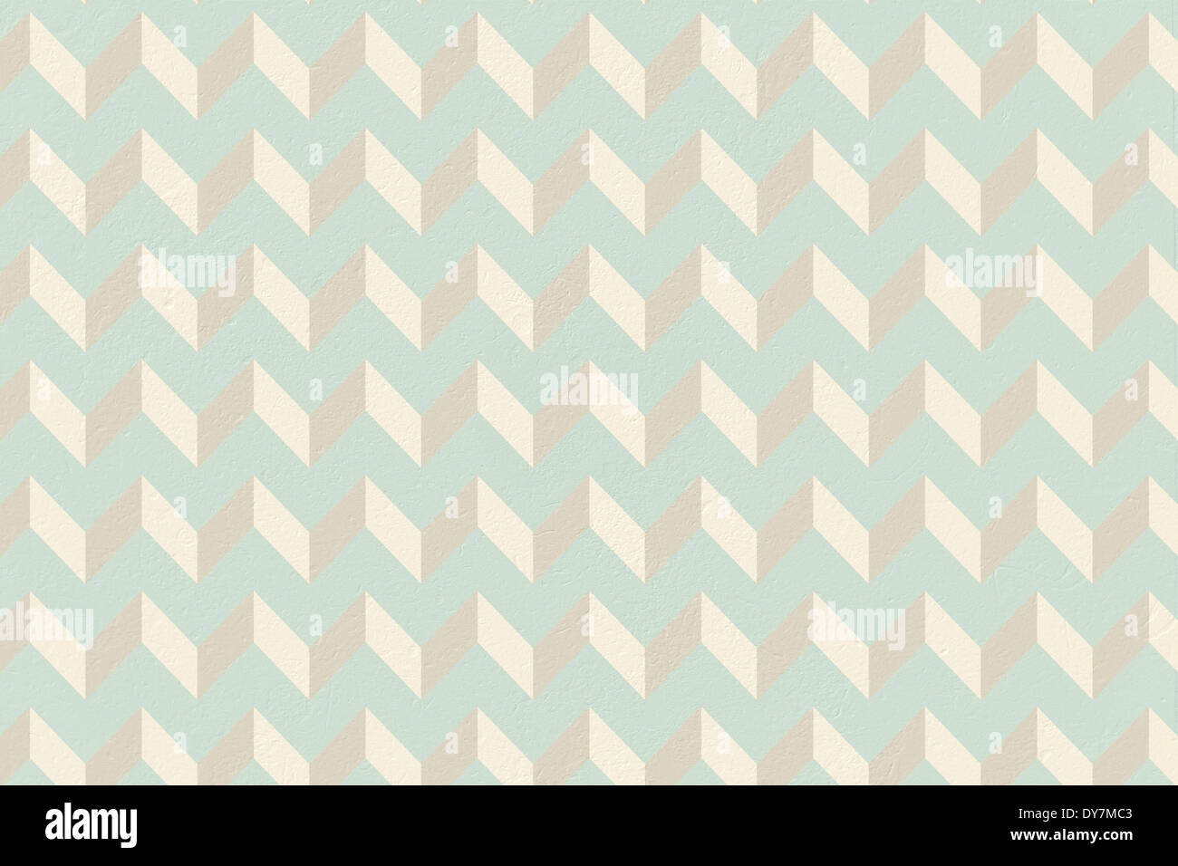 Blue and cream patterned wallpaper Stock Photo