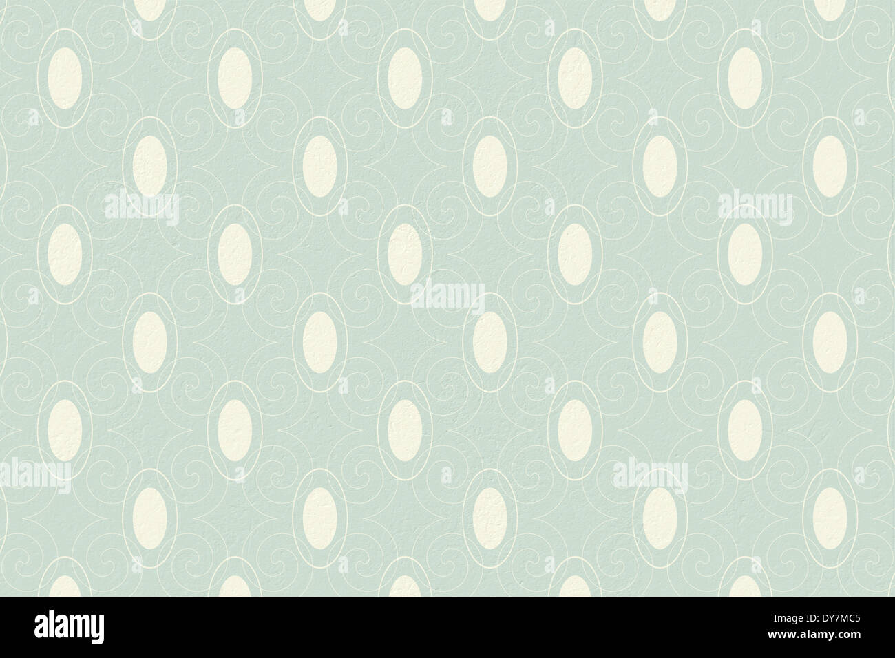 Blue and cream patterned wallpaper Stock Photo