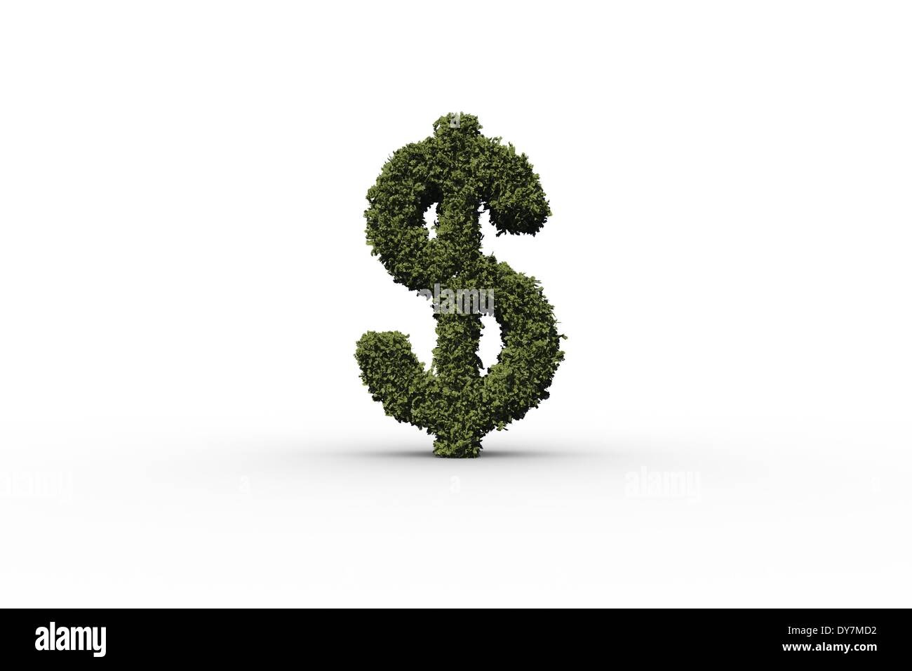 Dollar sign made of leaves Stock Photo