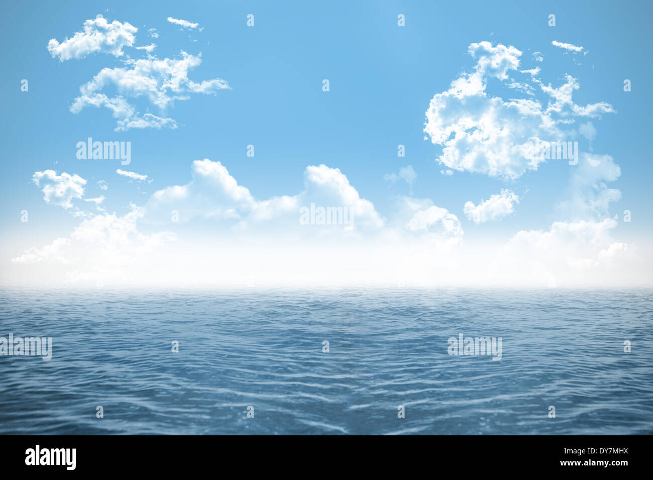 Open sea under cloudy blue sky Stock Photo