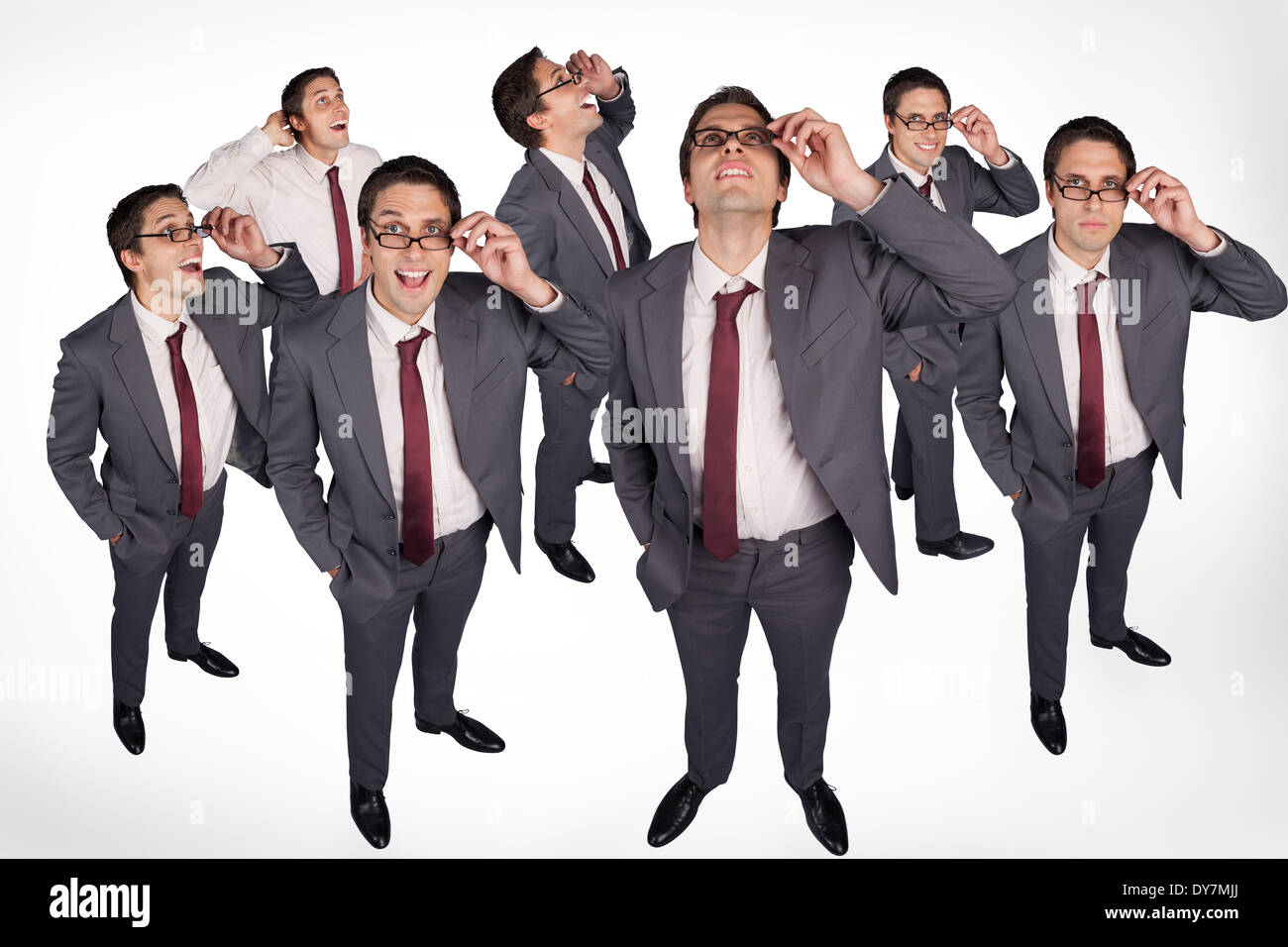 Varied emotions of businessman Stock Photo