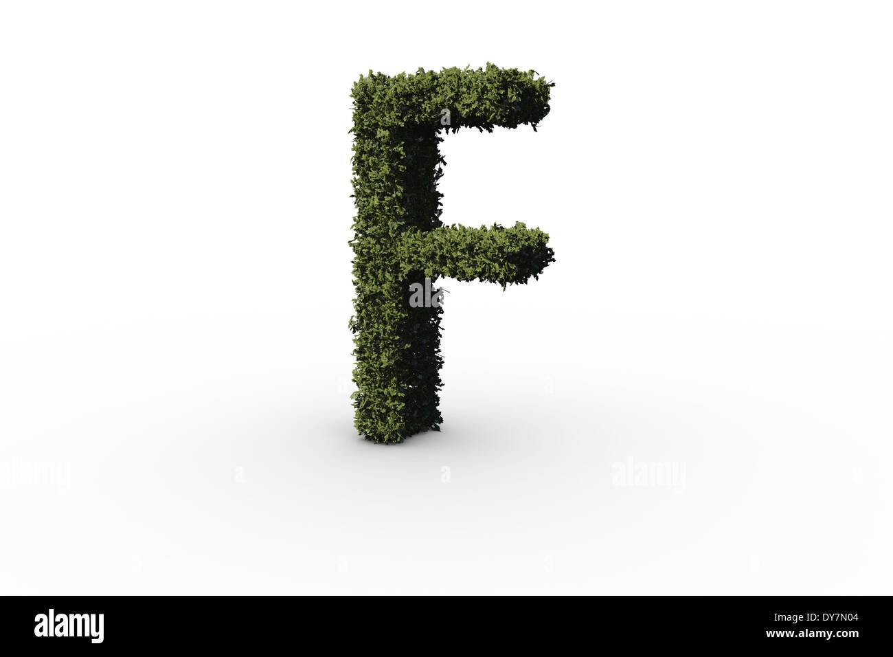 Capital letter f made of leaves Stock Photo