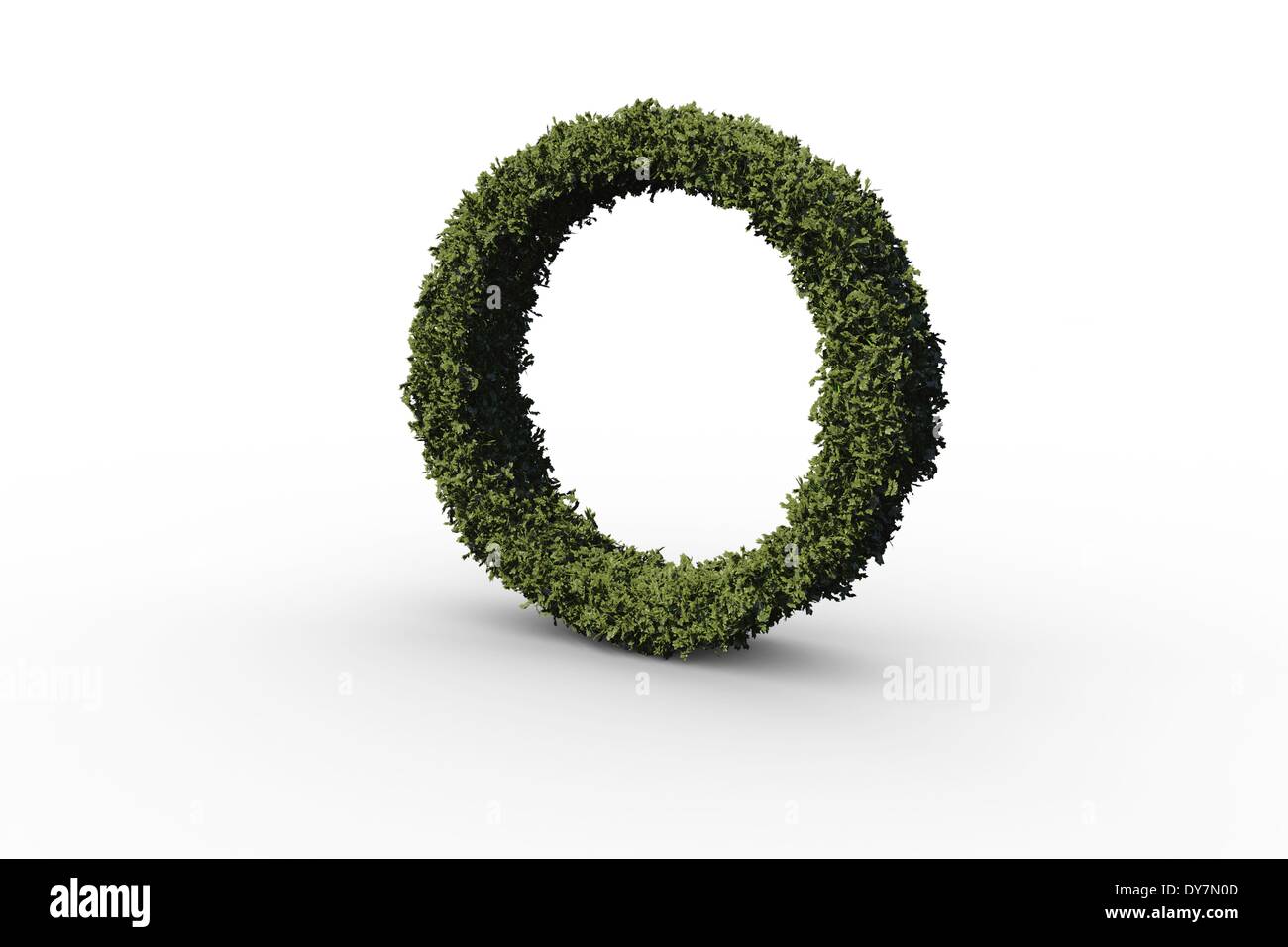 Capital letter o made of leaves Stock Photo