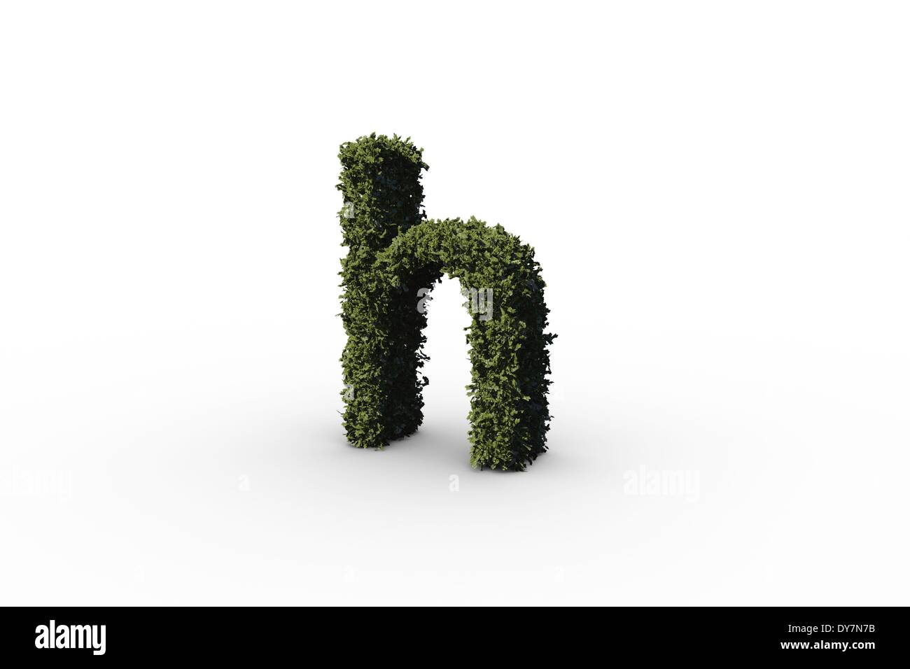 Lower case letter h made of leaves Stock Photo