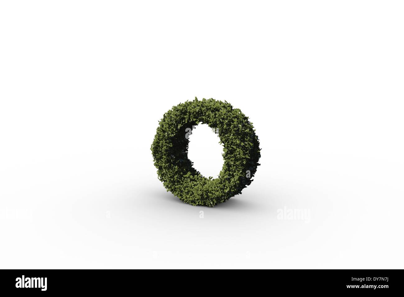 Lower case letter o made of leaves Stock Photo