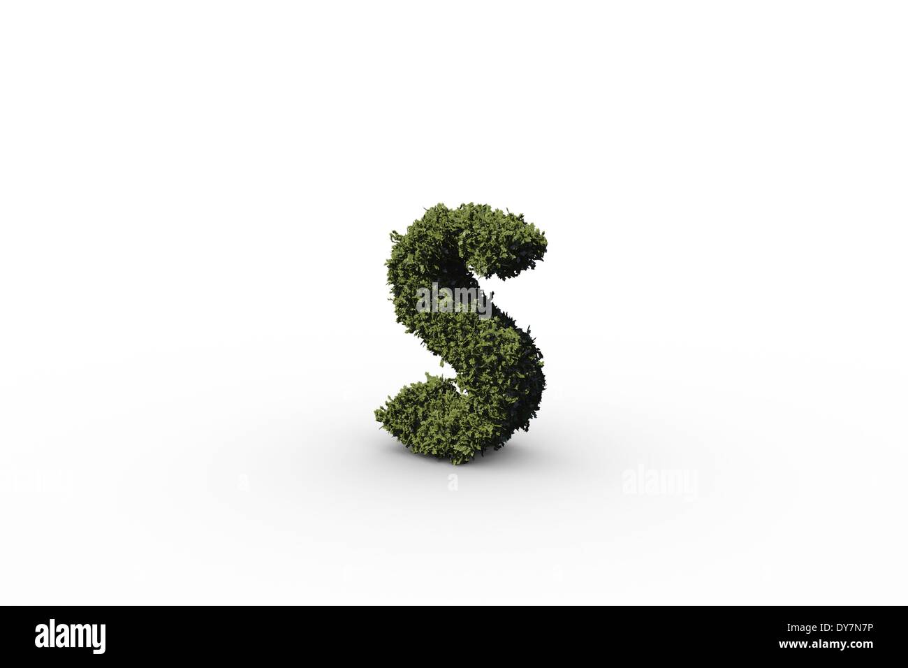 Lower case letter s made of leaves Stock Photo
