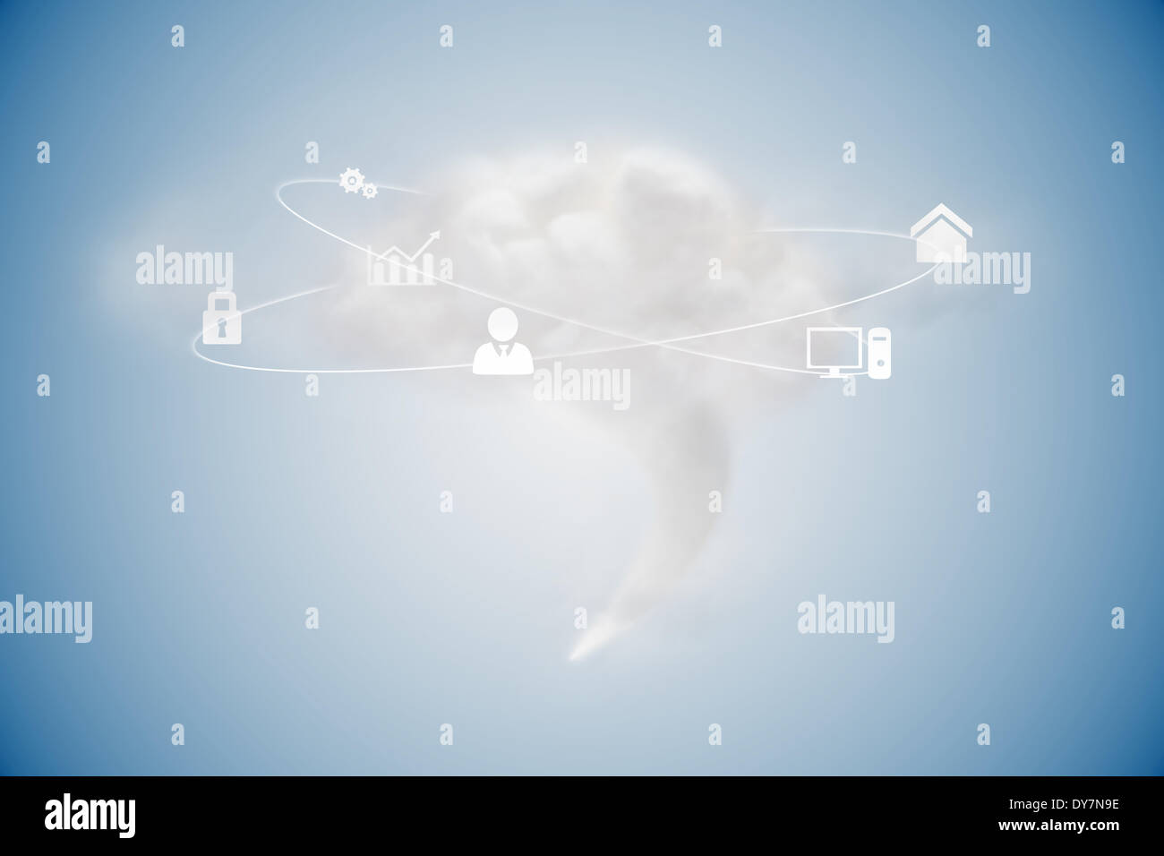 Cloud computing graphic with icons Stock Photo