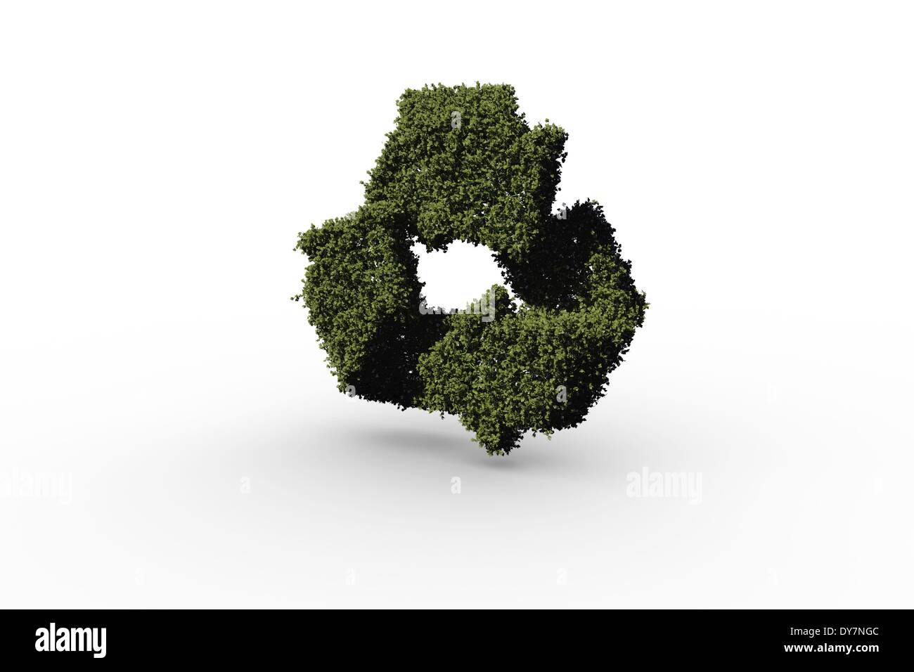 Recycling symbol made of leaves Stock Photo