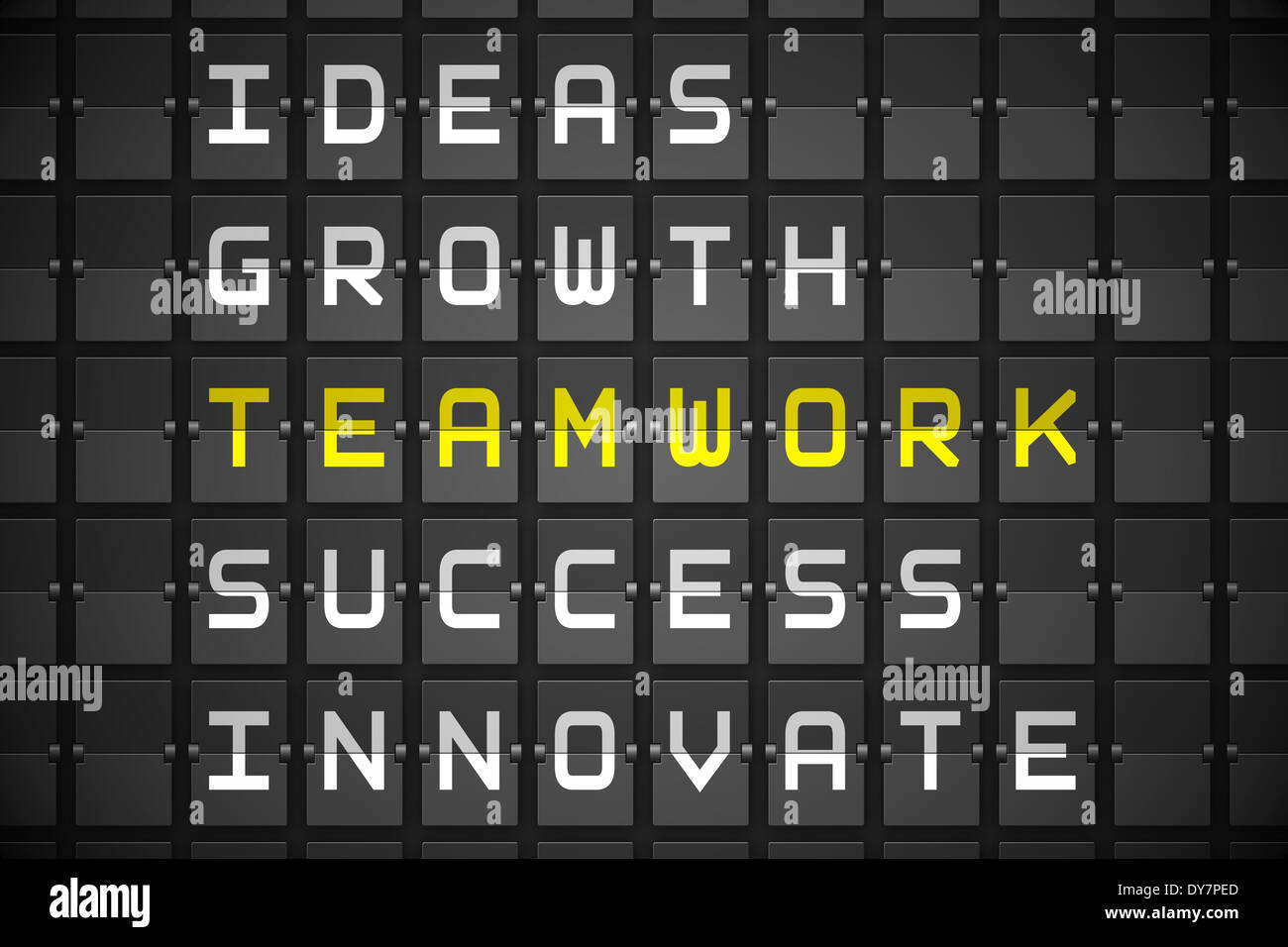 Teamwork buzzwords on black mechanical board Stock Photo