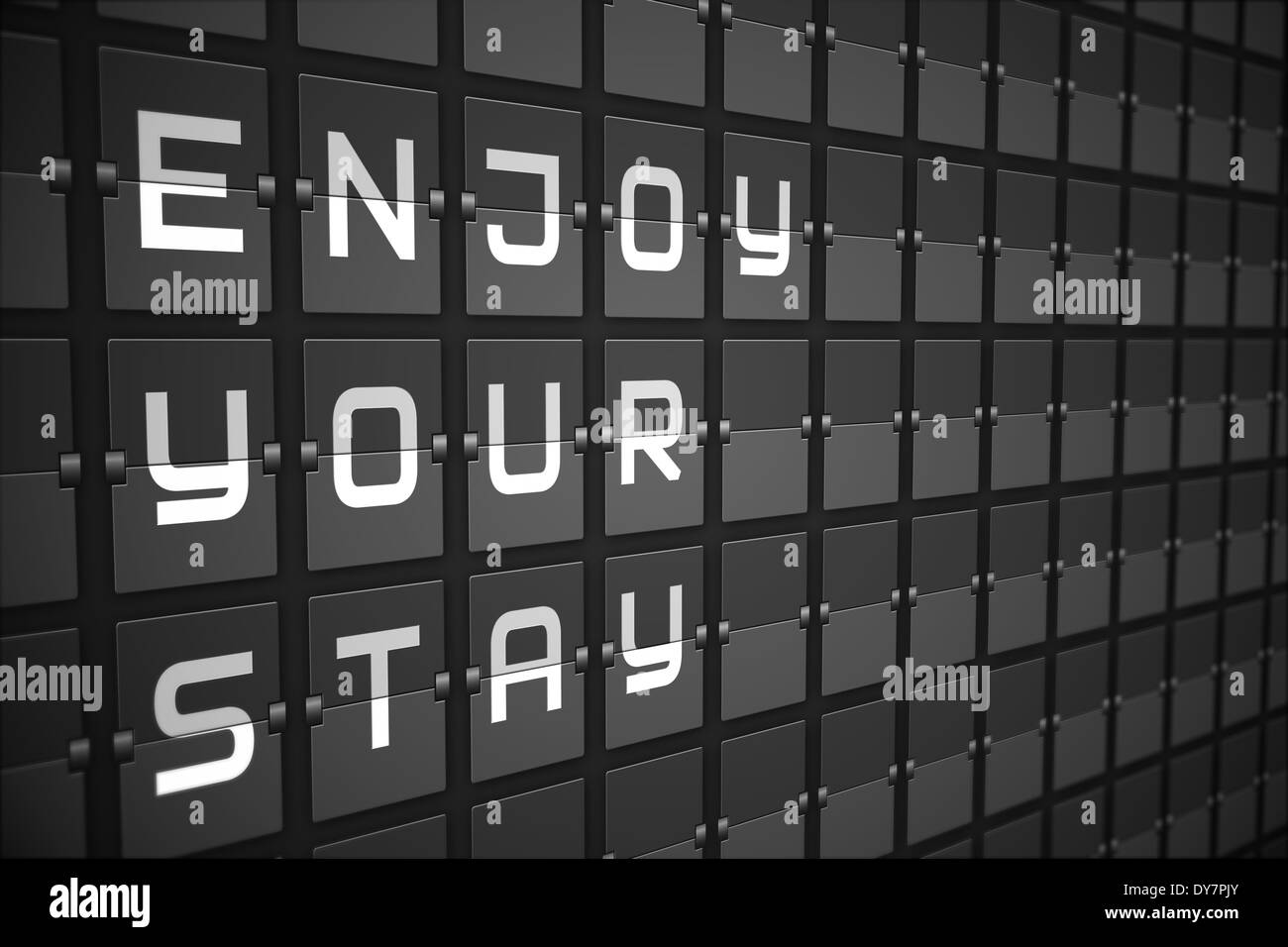 Enjoy your stay on black mechanical board Stock Photo