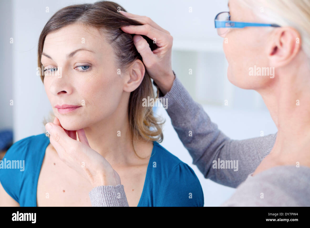 Dermatology symptomatology, woman Stock Photo Alamy