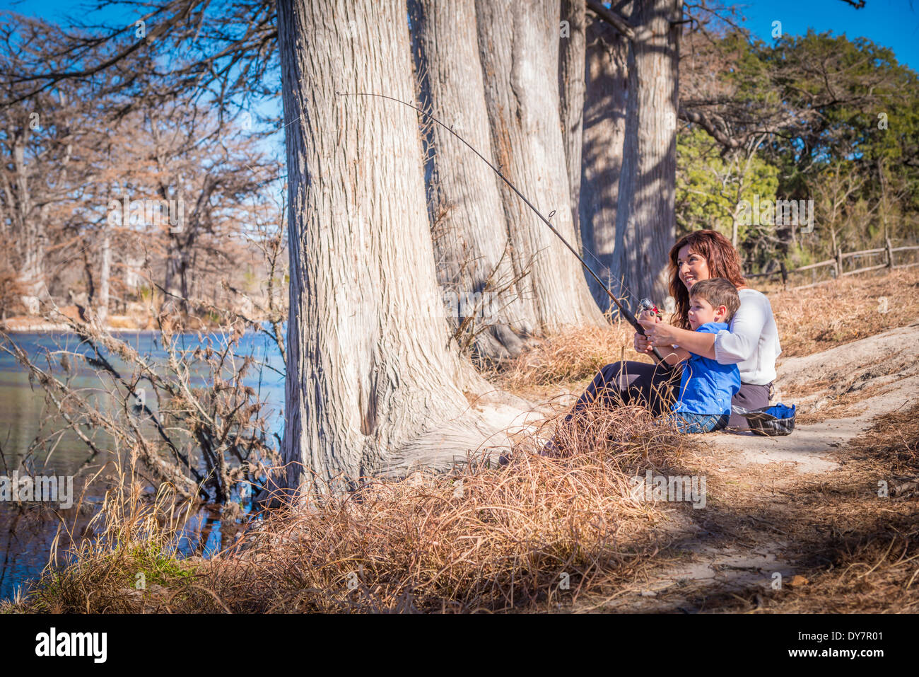 USA, Texas, Mother and son fishing Stock Photo Alamy USA, Texas, Mother and son fishing Stock Photo Alamy