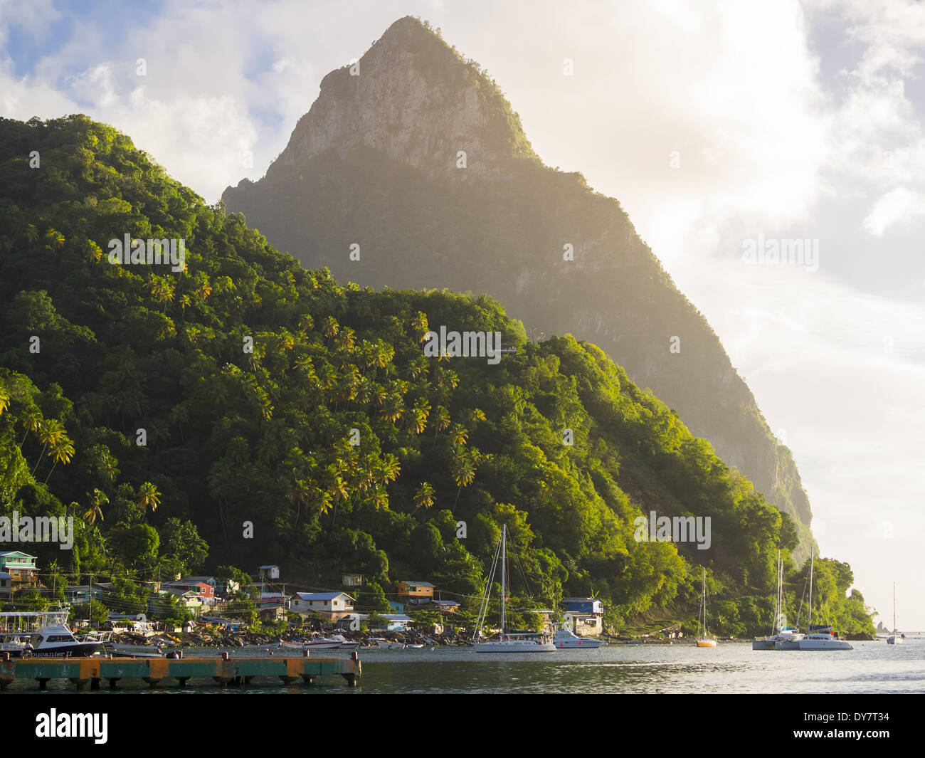 Caribbean, St. Lucia, Soufriere, Volcano Gros Piton Stock Photo Alamy