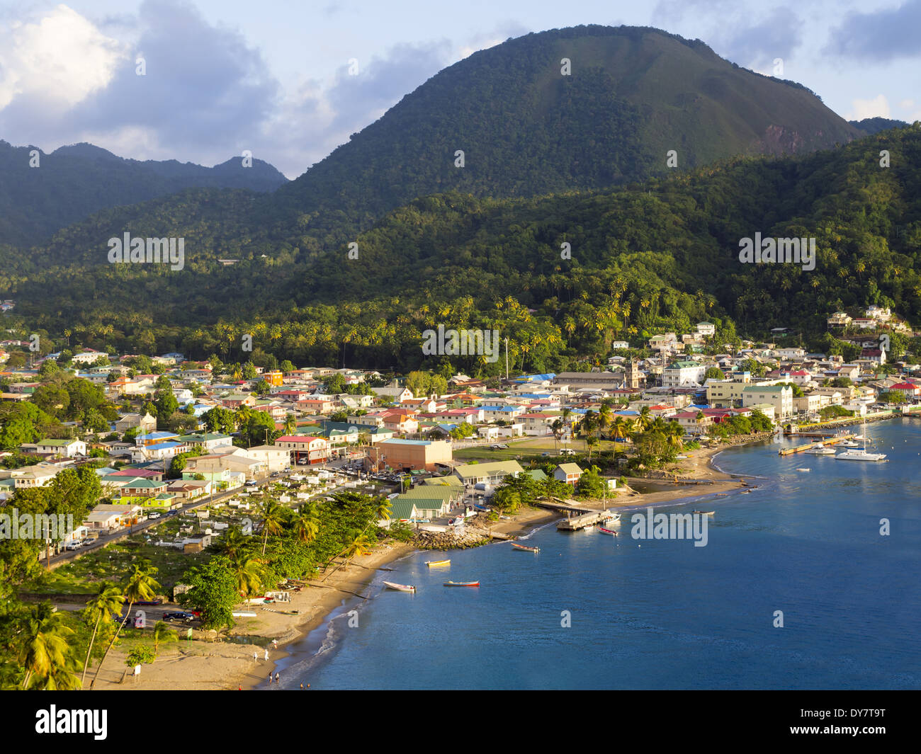 Caribbean, St. Lucia, View on Soufriere Stock Photo