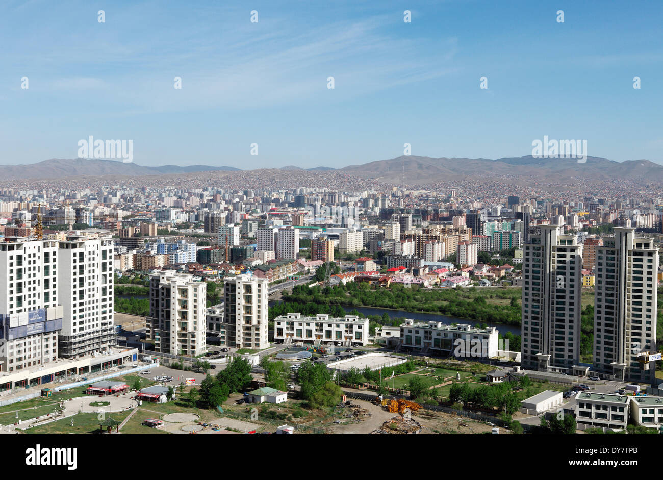 Cityscape of Ulan Bator or Ulaanbaatar, Mongolia Stock Photo