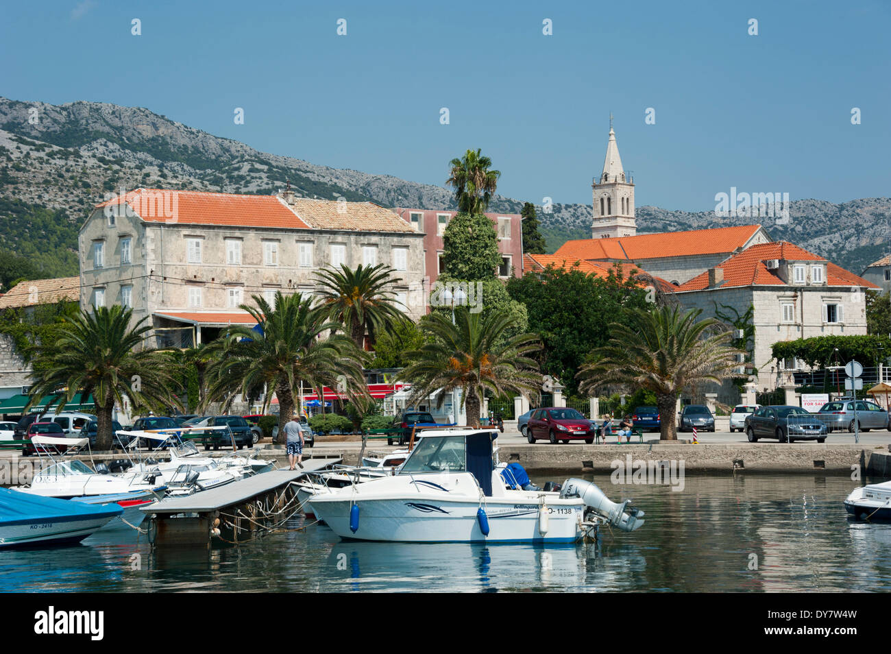 Harbour Of Orebic Pelje ac Peninsula Dalmatia Croatia Stock Photo harbour-of-orebic-pelje-ac-peninsula-dalmatia-croatia-stock-photo
