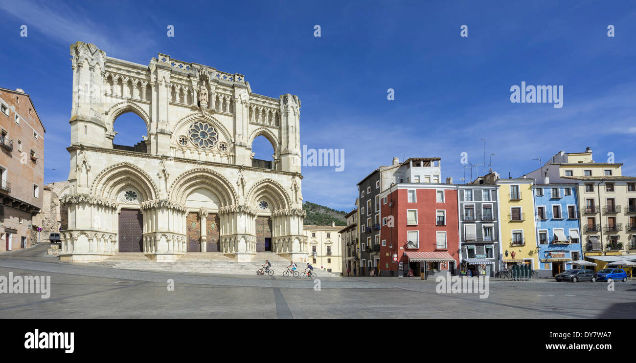 Front of the Cathedral of Cuenca, Castilla–La Mancha, Spain Stock Photo
