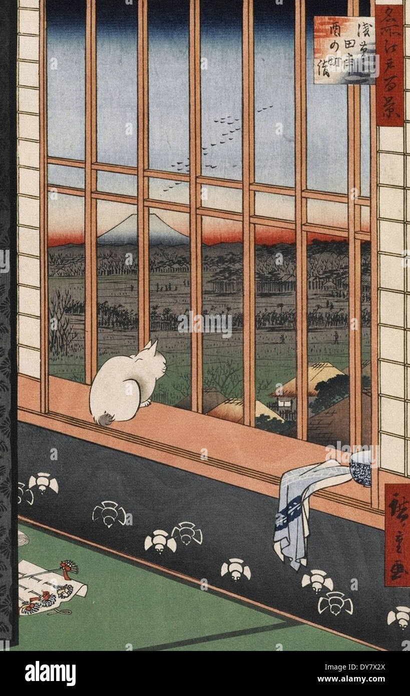 江戸屋EDOYA　セル画　　タッチ　一年生 和也のライバル西条高校のエース寺島 Utagawa Hiroshige One Hundred Famous Views of Edo - No. 101