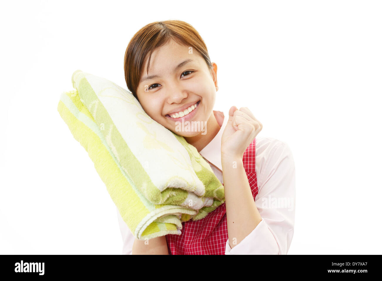 Smiling housewife Stock Photo