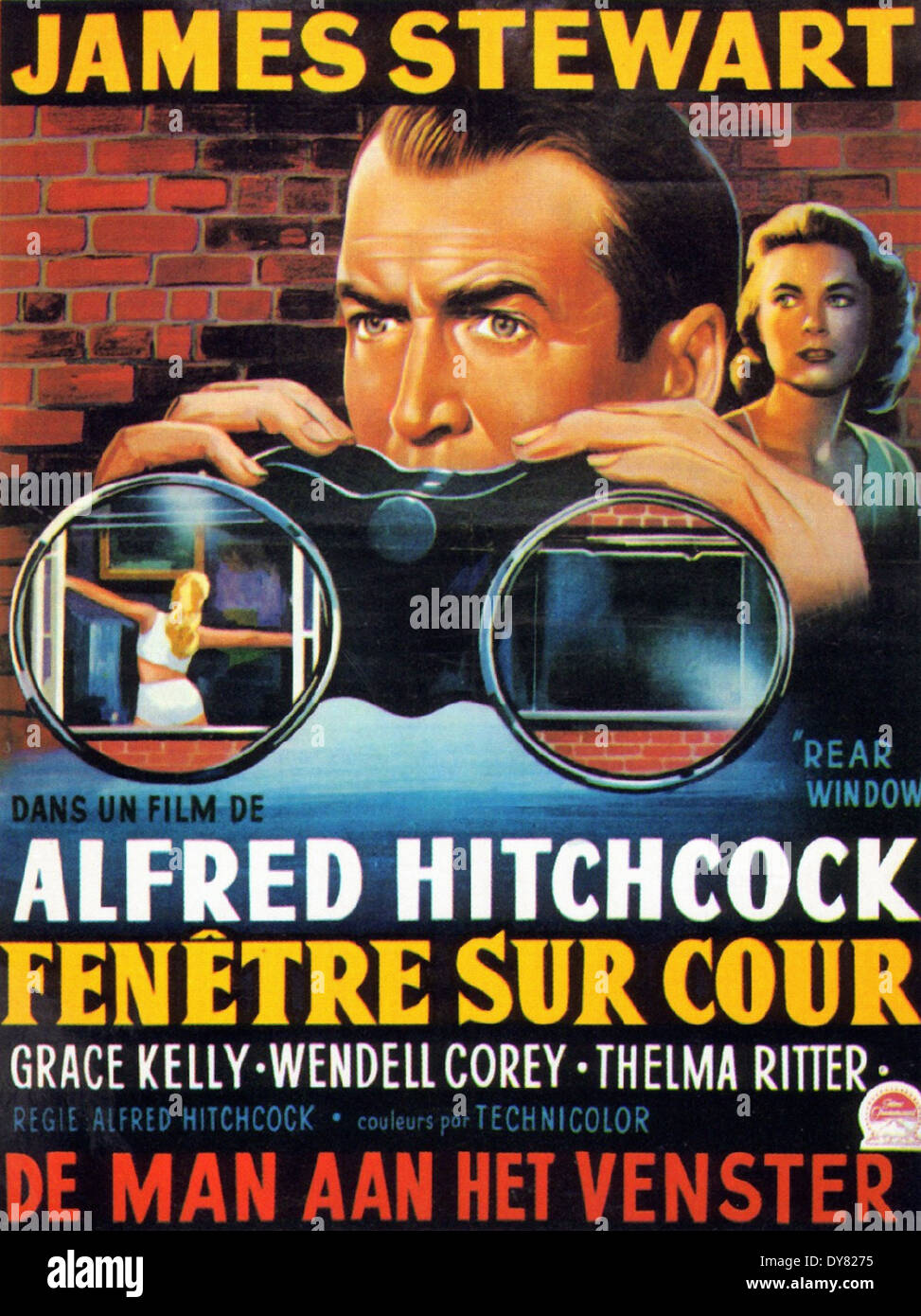 Rear Window - Belgian Movie Poster ( Fenetre sur cour ) - Director