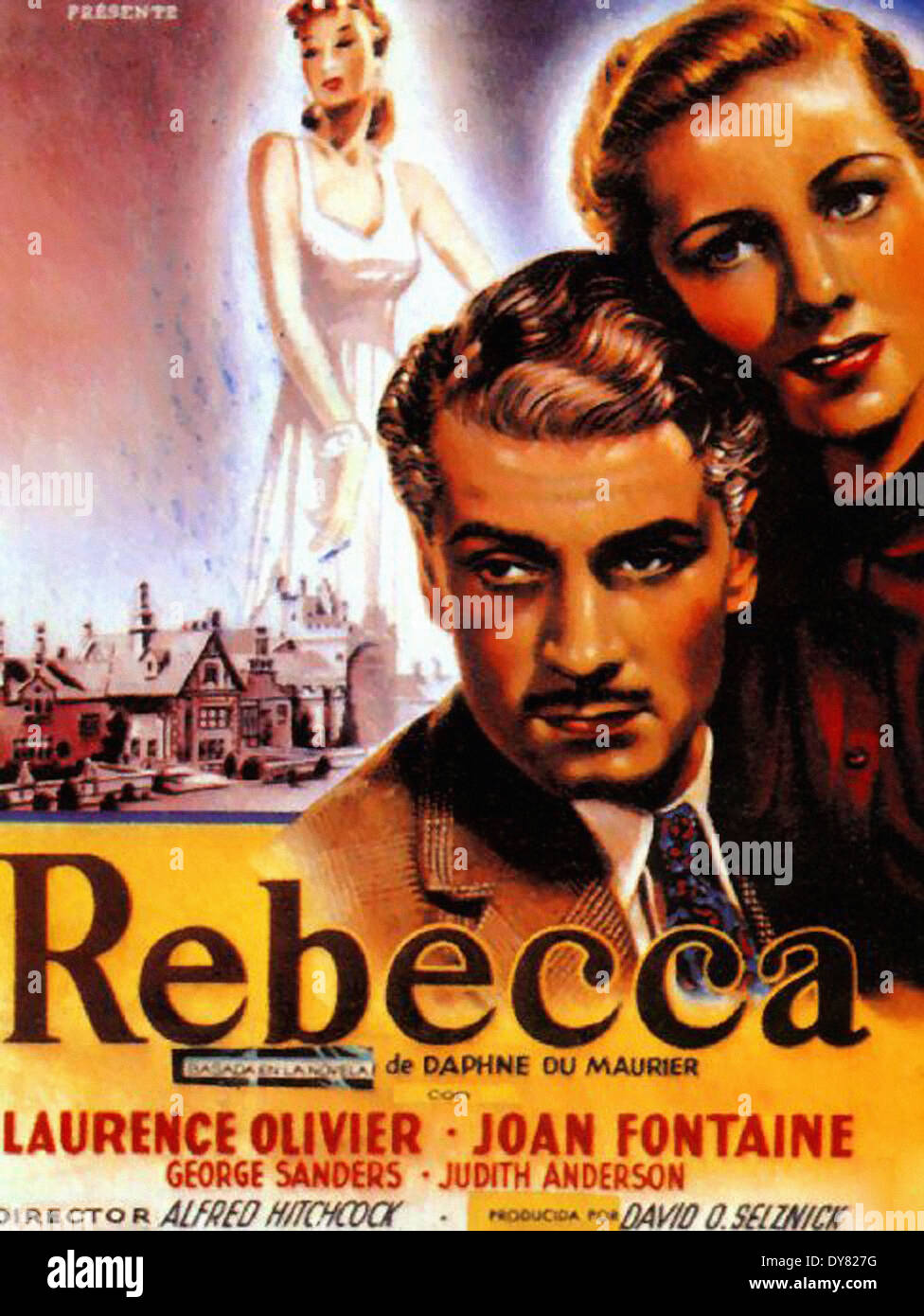 Rebecca - Movie Poster - Directed by Alfred Hitchcock - United Artists - 1940 Stock Photo