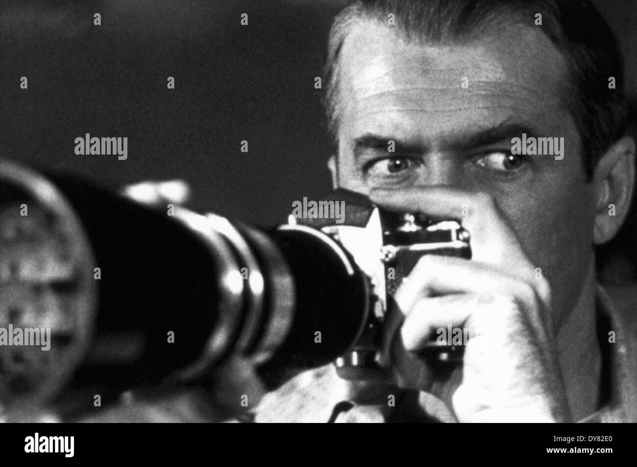 Rear Window James Stewart Director Alfred Hitchcock 1954 Stock