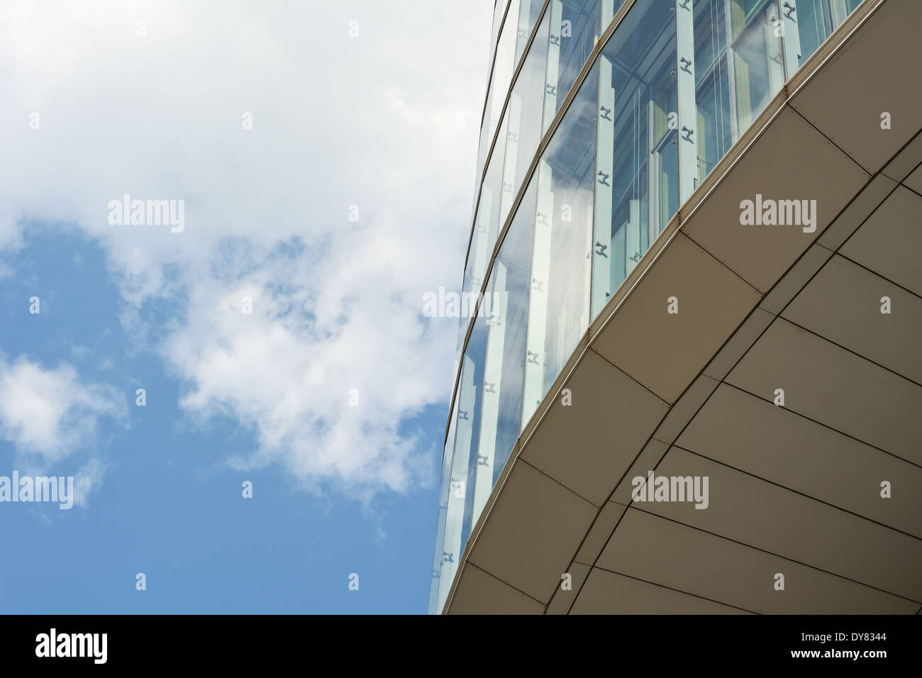 Contemporary Architecture with Sky and Cloud Reflection Stock Photo