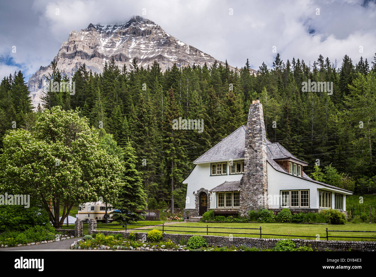 A home in the town of Field, British Columbia, Canada. Stock Photo