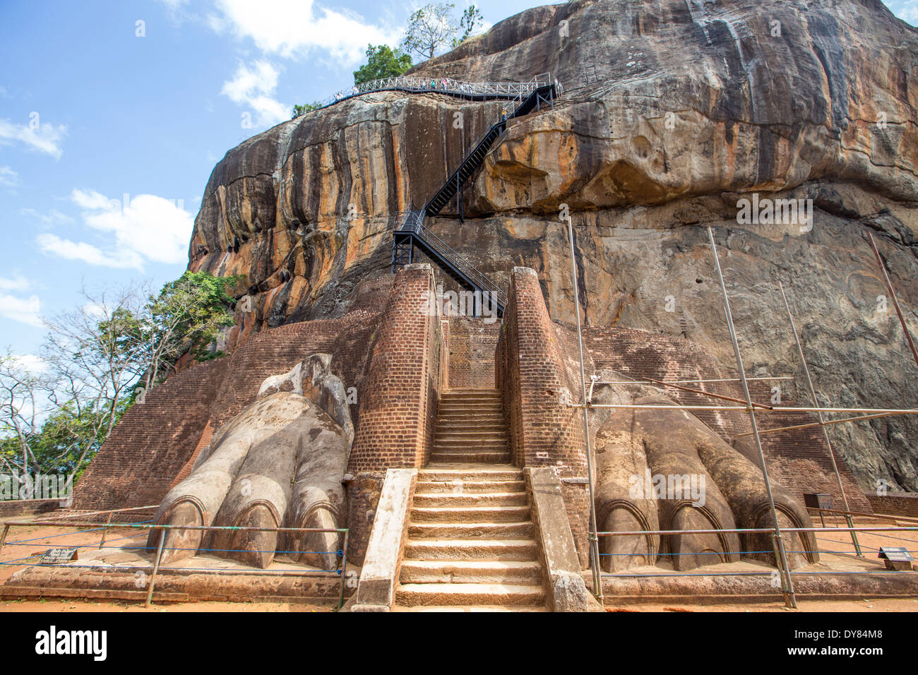 Lion Rock in the ruins of Sigiriya in Sri Lanka Stock Photo