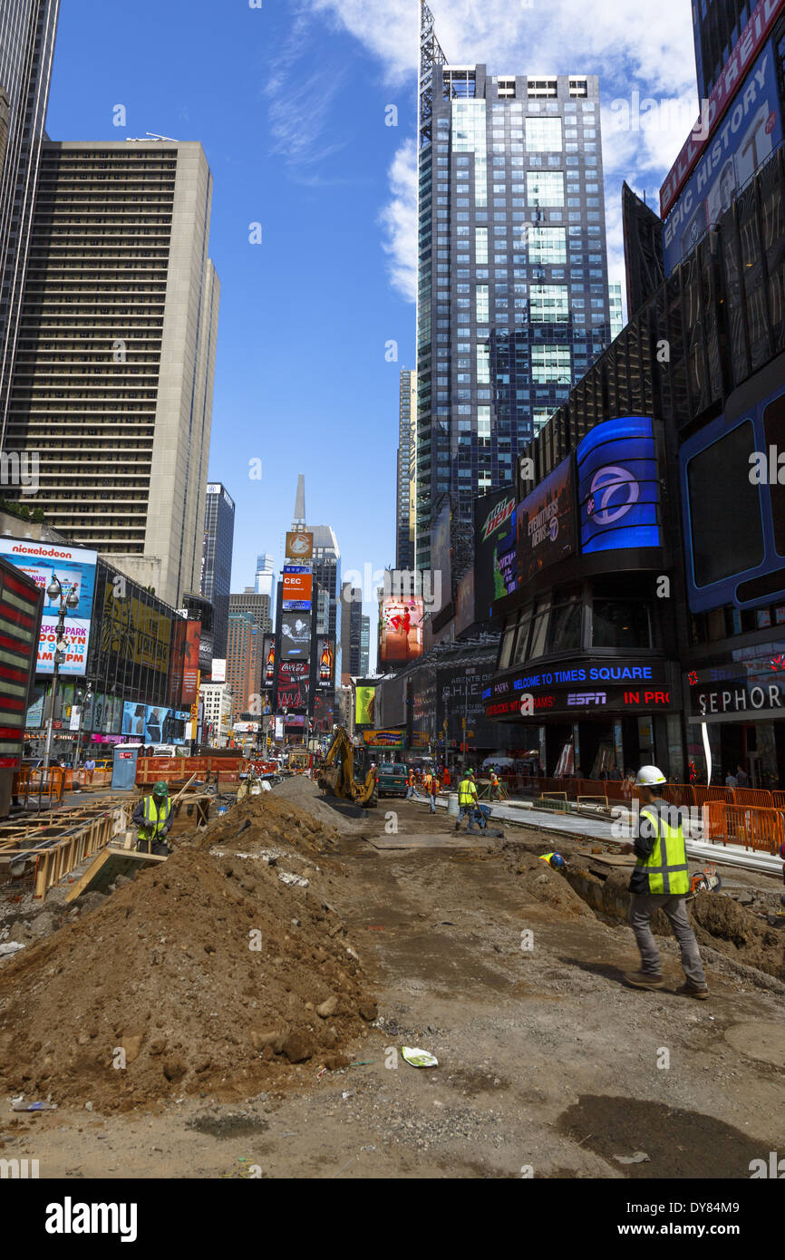 Times Square renovation roadworks New York USA Stock Photo Alamy