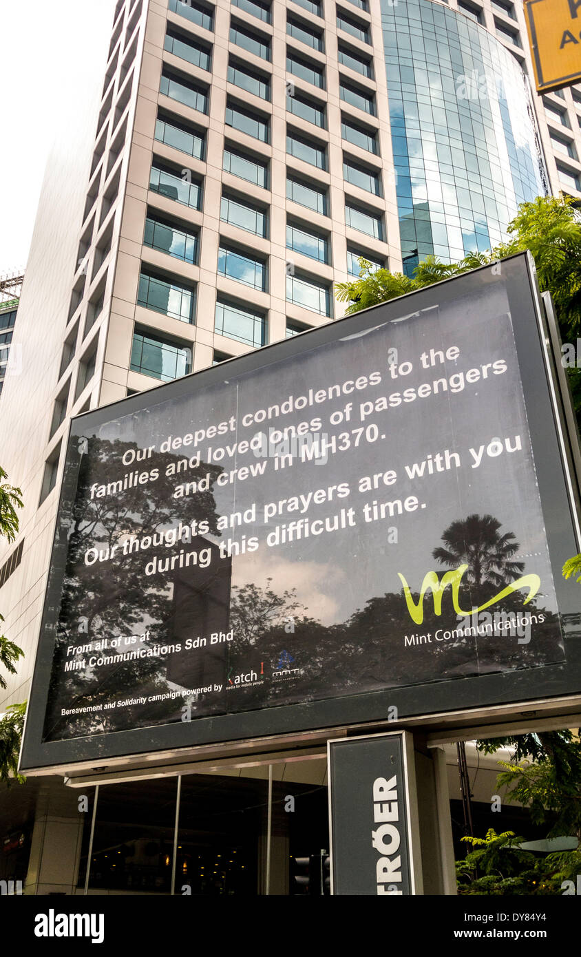 Kuala Lumpur, Malaysia. 08th Apr, 2014. Advertising billboard in centre