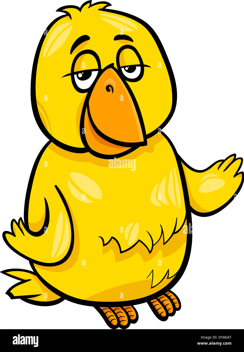 Cartoon Illustration of Funny Canary Bird Character Stock Photo
