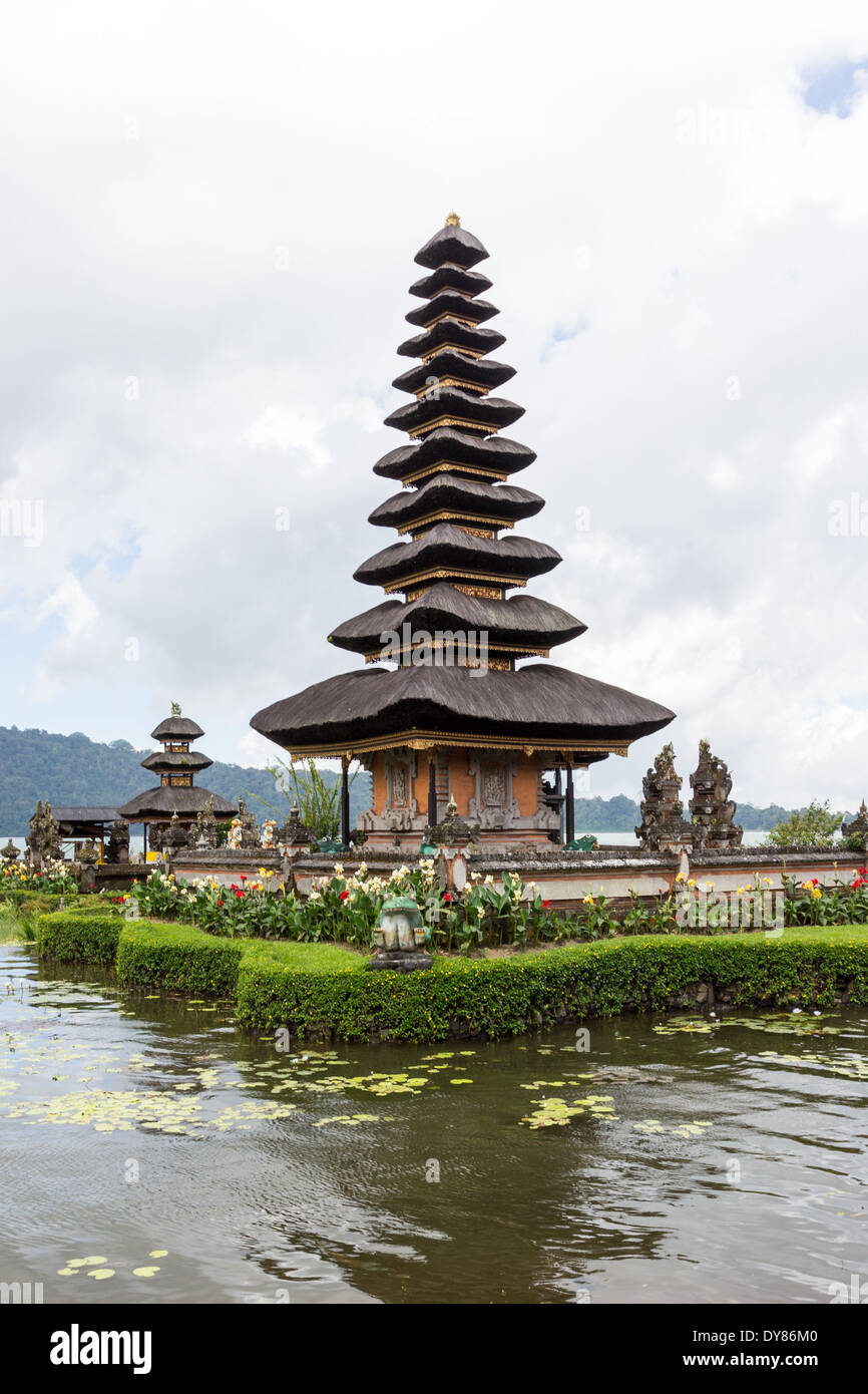 Pura Ulun Danu Bratan or Pura Bratan, is a major Shivaite and water temple on Bali, Indonesia. Stock Photo