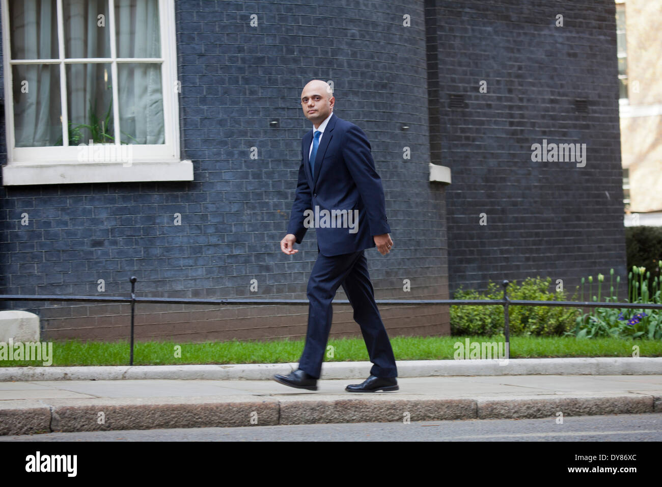 London, March 9th 2014. Sajid Javid replaces Maria Miller as culture secretary. Outside Downing Street No 10. Credit:  Sebastian Remme/Alamy Live News Stock Photo