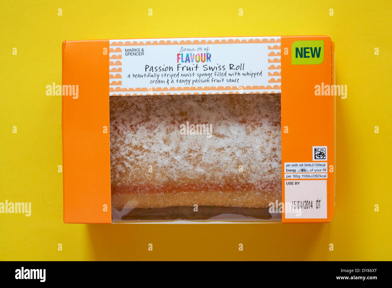 New Marks & Spencer summer of flavour passion fruit swiss roll in box