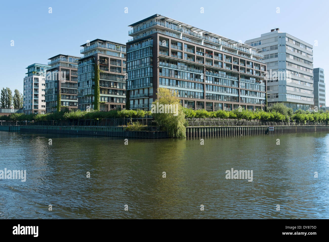 Germany, Berlin, view to modern multifamily houses and office