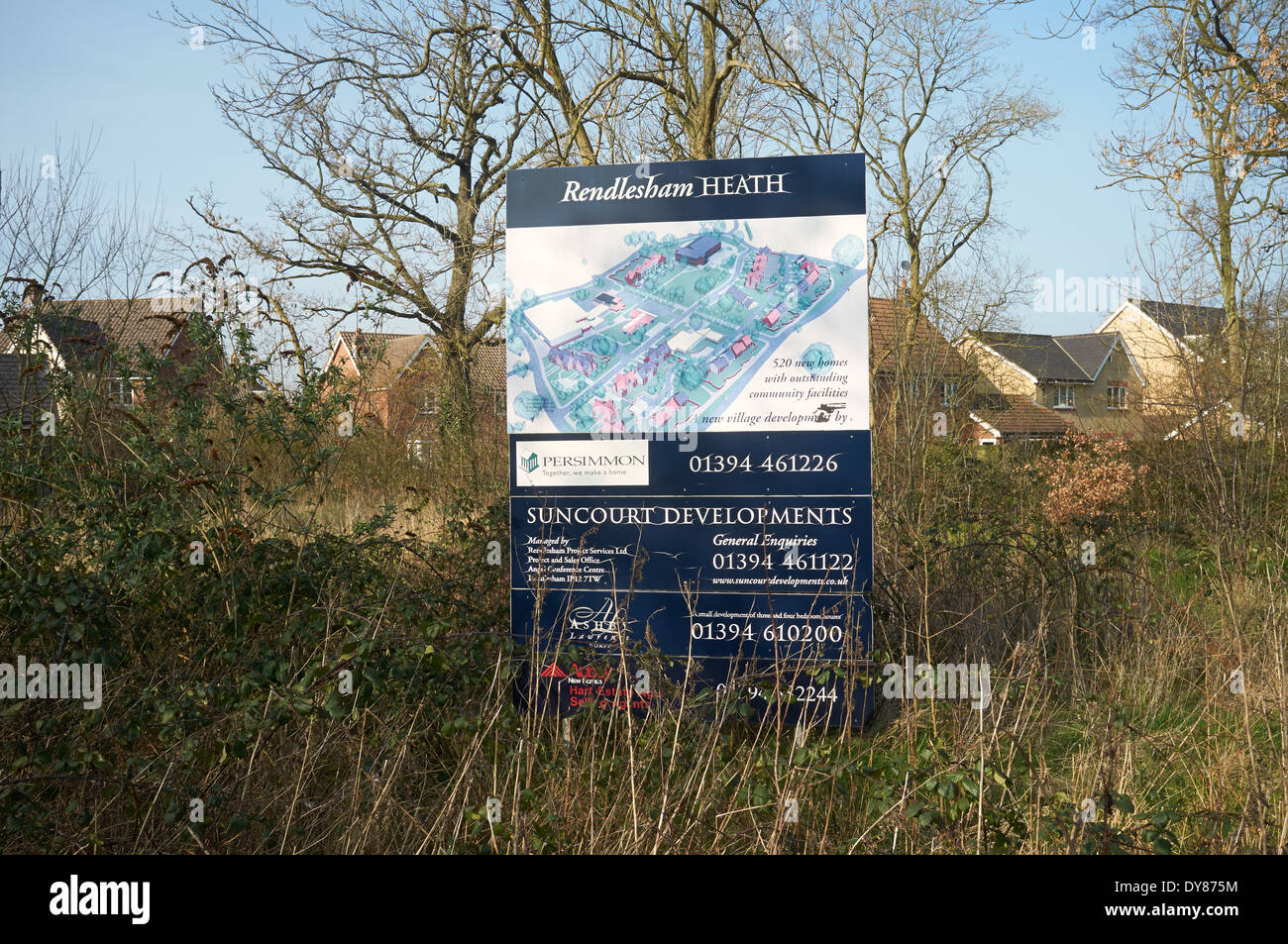 Rendlesham Heath estate sales board Stock Photo Alamy