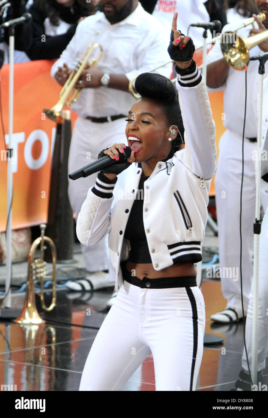 New York, New York, USA. 8th Apr, 2014. Singer JANELLE MONAE performs ...