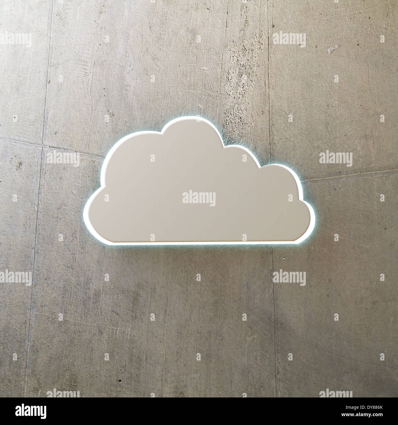cloud-icon-on-glossy-concrete-wall-stock-photo-alamy