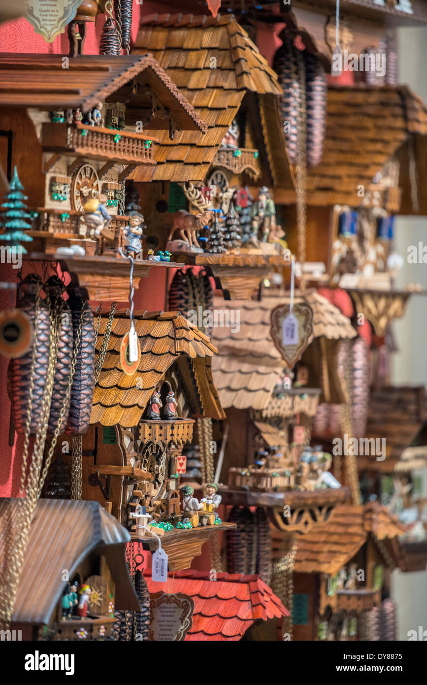 Traditional cuckoo clocks for sale, Rothenburg, Germany Stock Photo Alamy