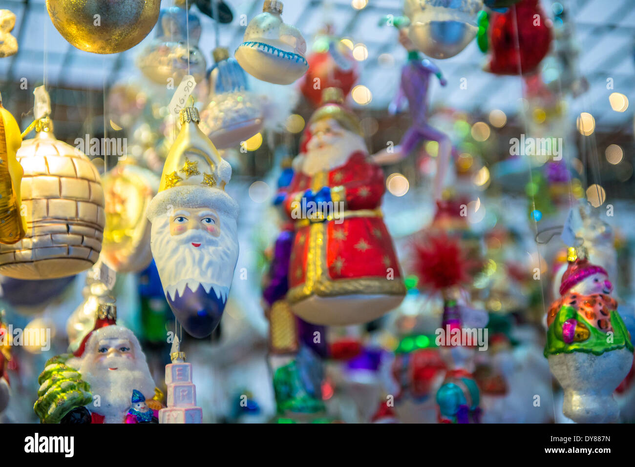 Traditional Glass Ornaments At Christmas Market Bamberg Germany Stock traditional-glass-ornaments-at-christmas-market-bamberg-germany-stock