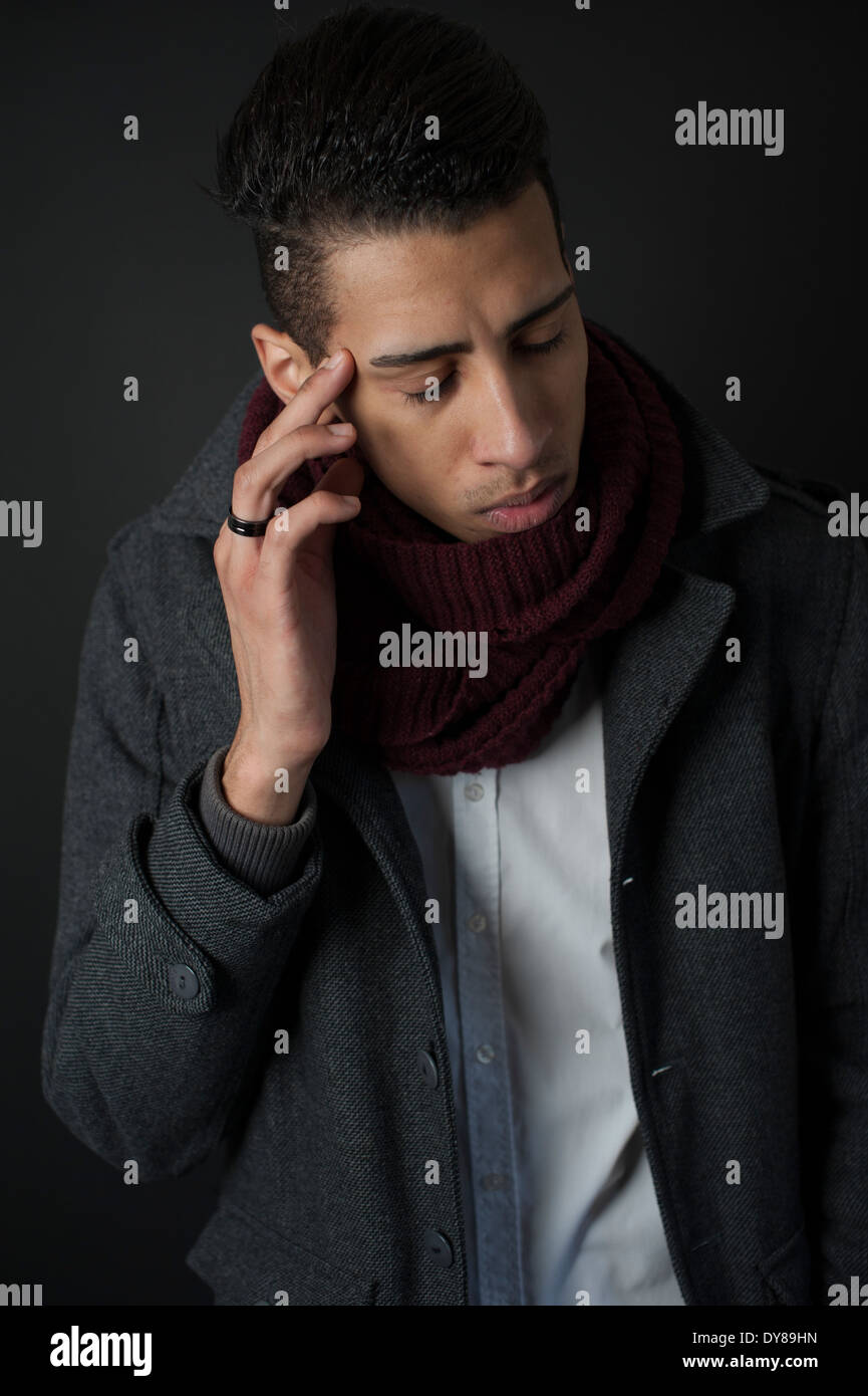 Man has a headache Stock Photo